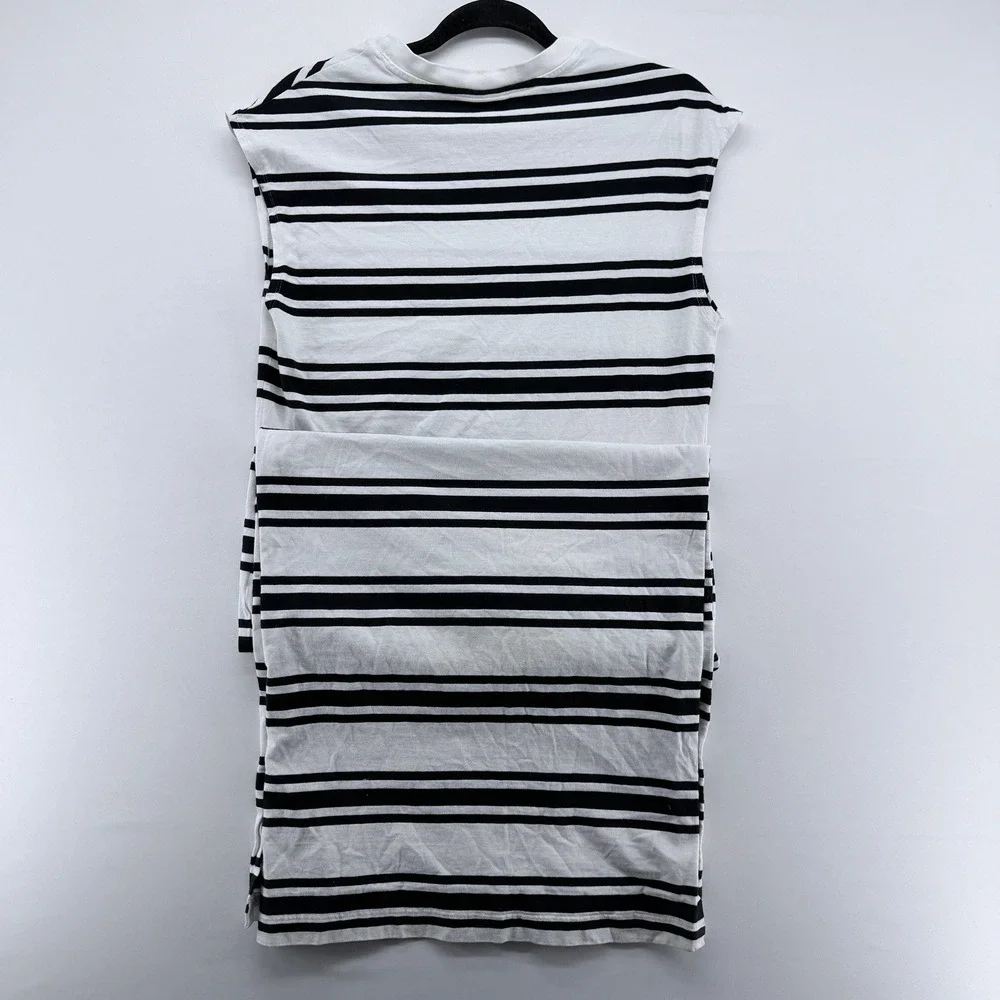 Abercrombie‎ & Fitch Black White Striped Sleeveless T-Shirt Dress XXST Tall